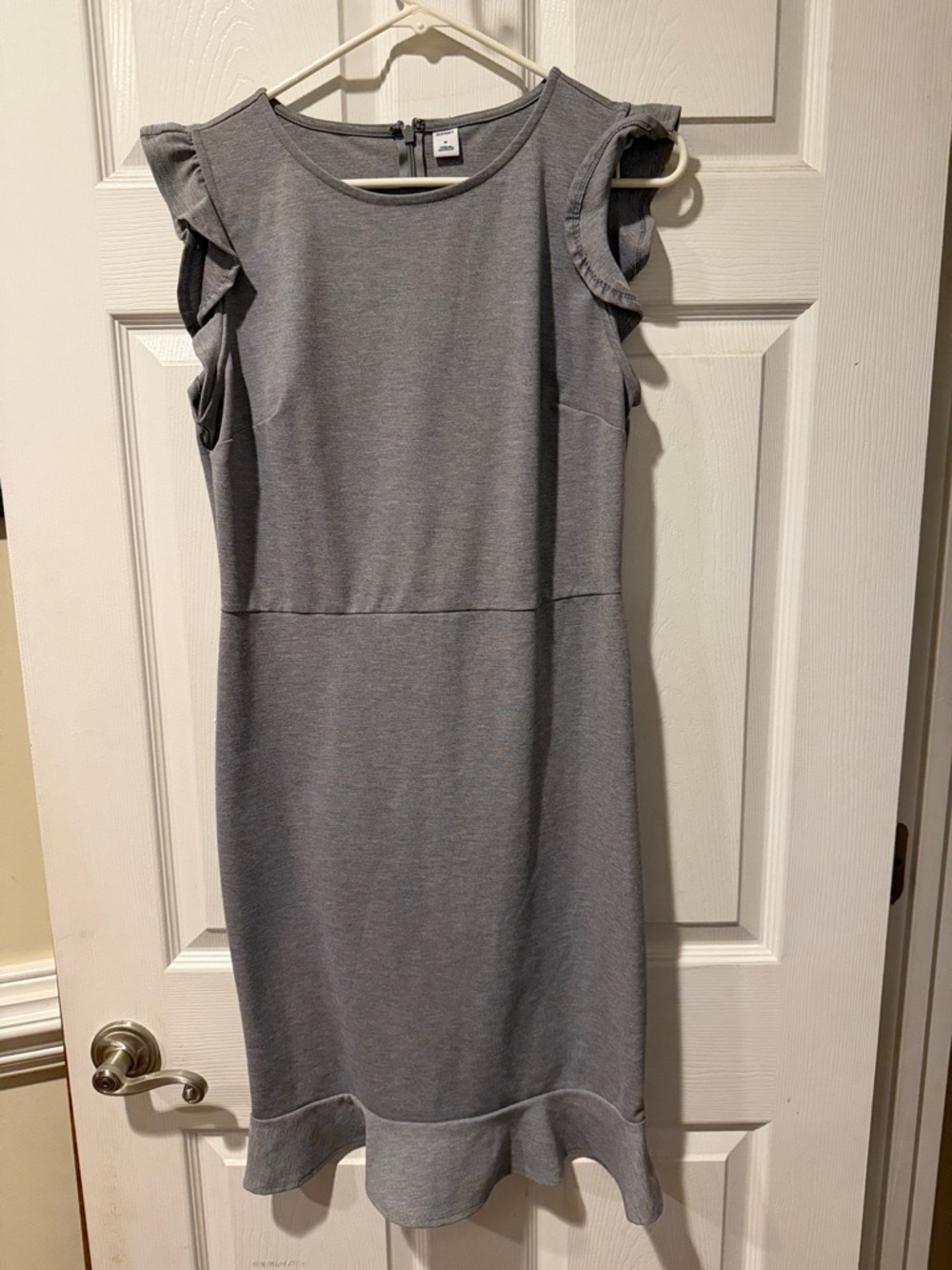 Old Navy Gray Ruffle Sleeve Midi Dress